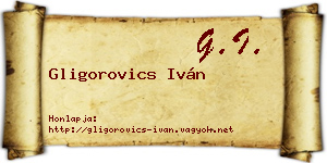 Gligorovics Iván névjegykártya