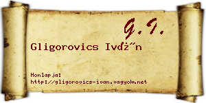 Gligorovics Iván névjegykártya